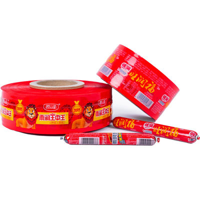 Stampa personalizzare salsiccia involucro di plastica rotoli prosciutto istantaneo affumicato PVDC rivestimento inferiore superiore calore di formazione