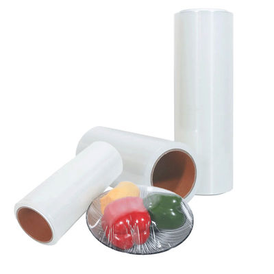 PVDC Film promozionale trasparente Cling Wrap Roll a prova di umidità con Dispenser di taglio a scivolo