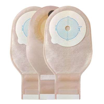 Medicale One Piece Ostomy Bag Stoma Bag Beige Color Drainabile 65mm Cut One Piece System Ostomy Bag