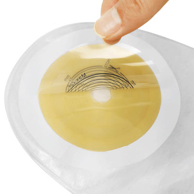 Sacchetto di ostomia per colostomia trasparente o beige con gancio di plastica tipo sacchetto aperto / chiuso
