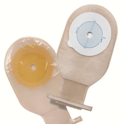 Sacchetto di ostomia per colostomia trasparente o beige con gancio di plastica tipo sacchetto aperto / chiuso