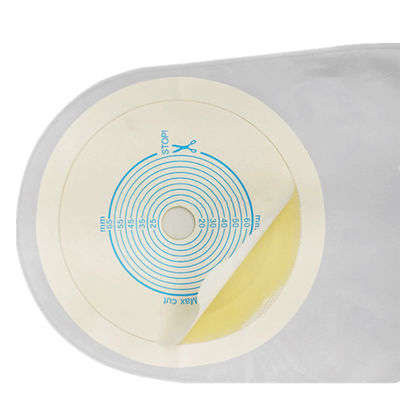Sacchetto di ostomia per colostomia trasparente o beige con gancio di plastica tipo sacchetto aperto / chiuso