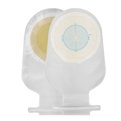 Sacchetto di ostomia per colostomia trasparente o beige con gancio di plastica tipo sacchetto aperto / chiuso