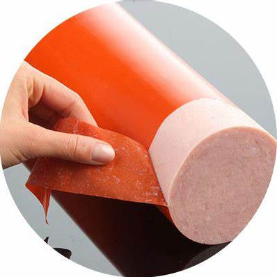 Calibro 19mm Calibro 220mm Stampato Casing per salsicce artificiali Film di imballaggio alimentare in plastica Nylon PA / PVDC