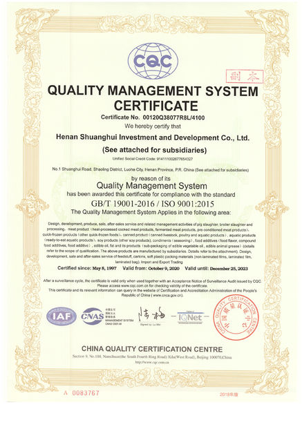 Porcellana Luohe Lianbang Chemical Co., Ltd. Certificazioni