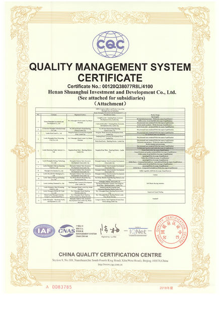 Porcellana Luohe Lianbang Chemical Co., Ltd. Certificazioni