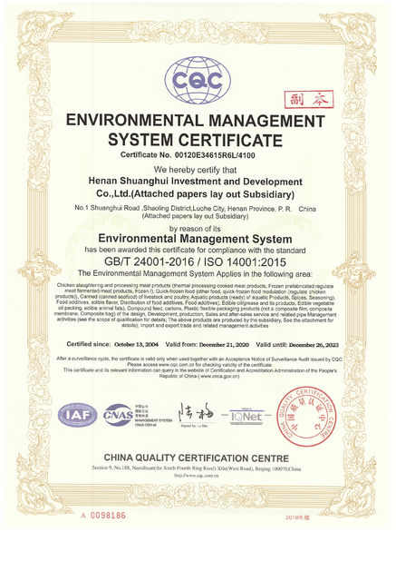 Porcellana Luohe Lianbang Chemical Co., Ltd. Certificazioni